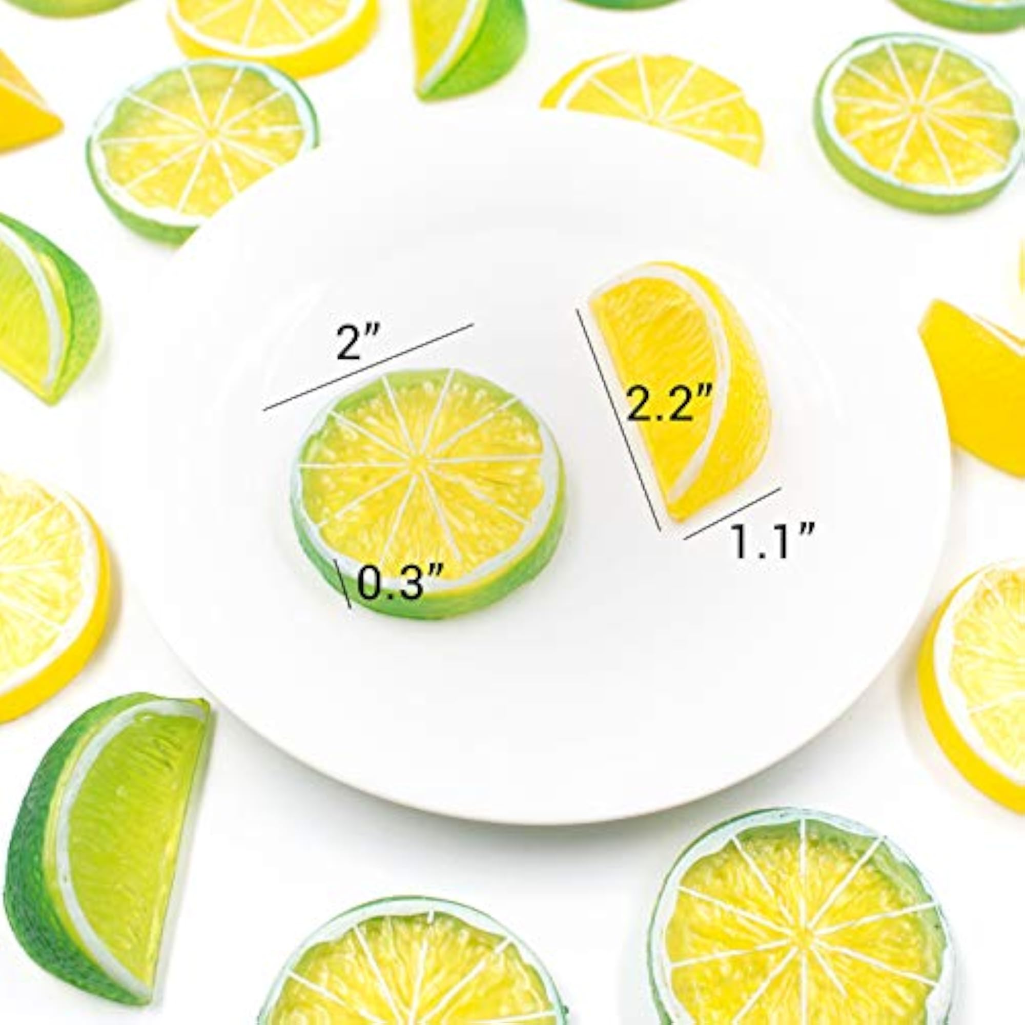 30Pcs Artificial Lemon Slices, Decorative Fake Fruit